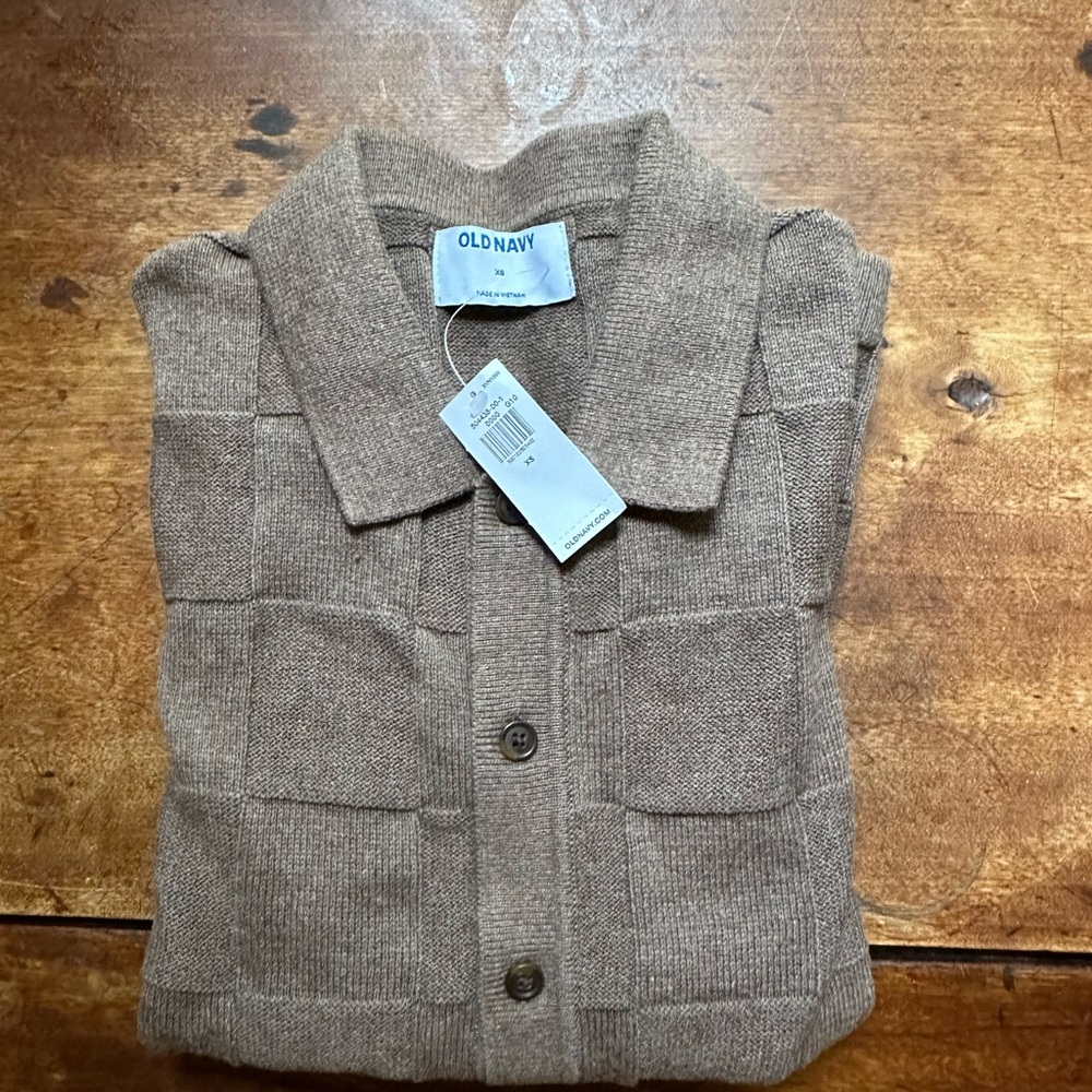 Old Navy brown sweater polo NWT